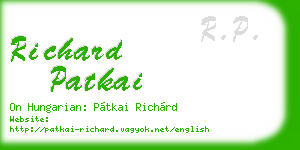 richard patkai business card